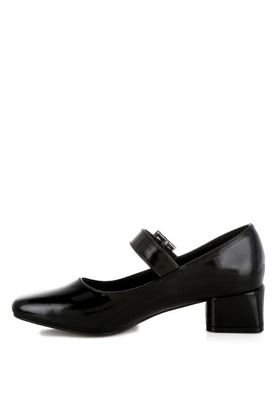 Abeba Diamante Brooch Metallic Square Toe Mary Jane Pumps