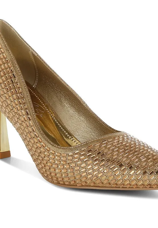 Benjamins Rhinestones Embellished Pumps