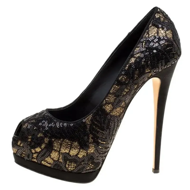 GIUSEPPE ZANOTTI SHARON PEEP TOE PLATFORM PUMPS