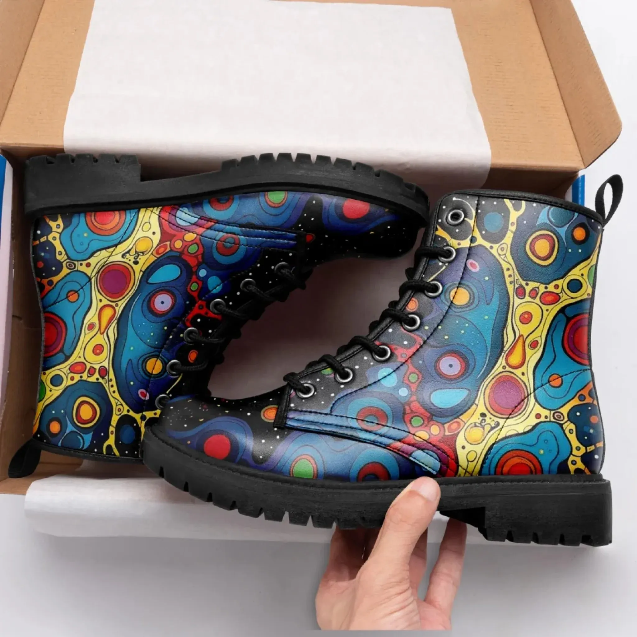 Personalized Mandala Winter Boots, Custom Cozy Artistic Boots, Stylish Warm Winter Unisex Boots