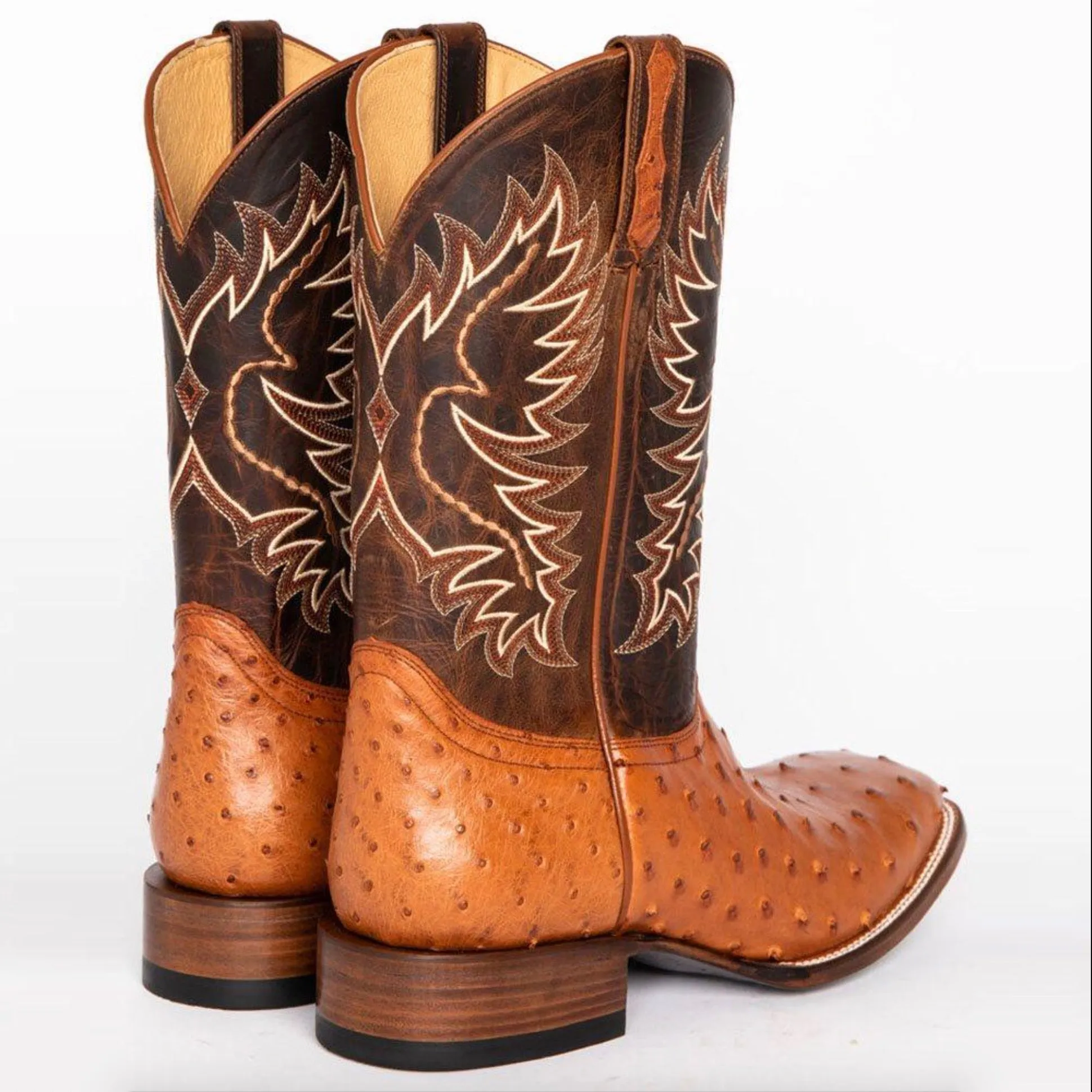Pointed Toe Color Block Slip-On Block Heel Embroidery Cotton Boots