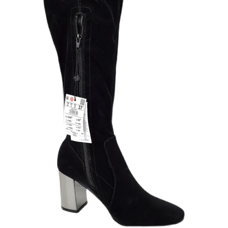 Stretchy Thigh-high Black Boots