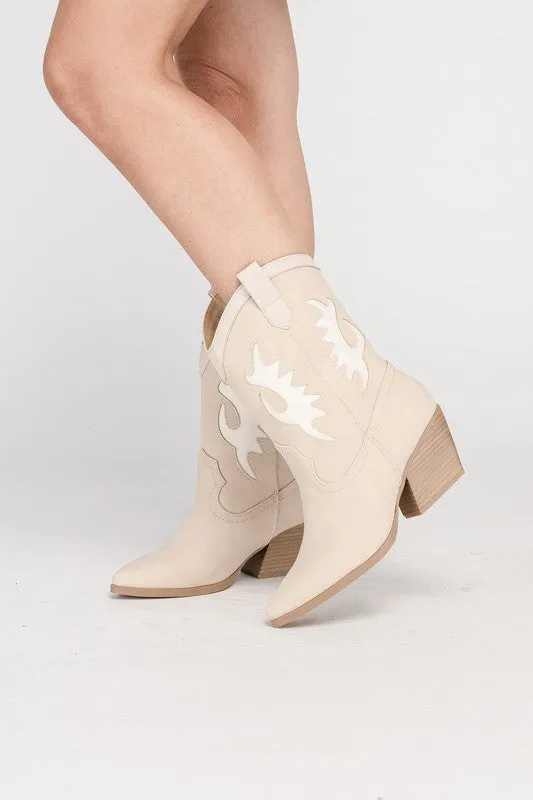 Western High Ankle Slip-on Casual Boots