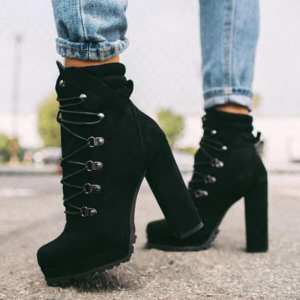 Women Platform  Ankle Boots
