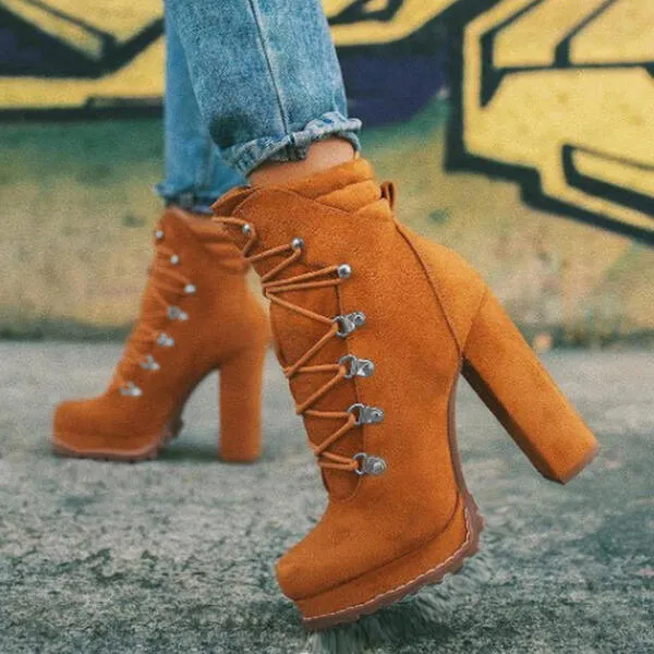 Women Platform  Ankle Boots