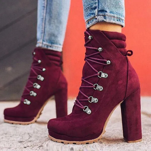Women Platform  Ankle Boots