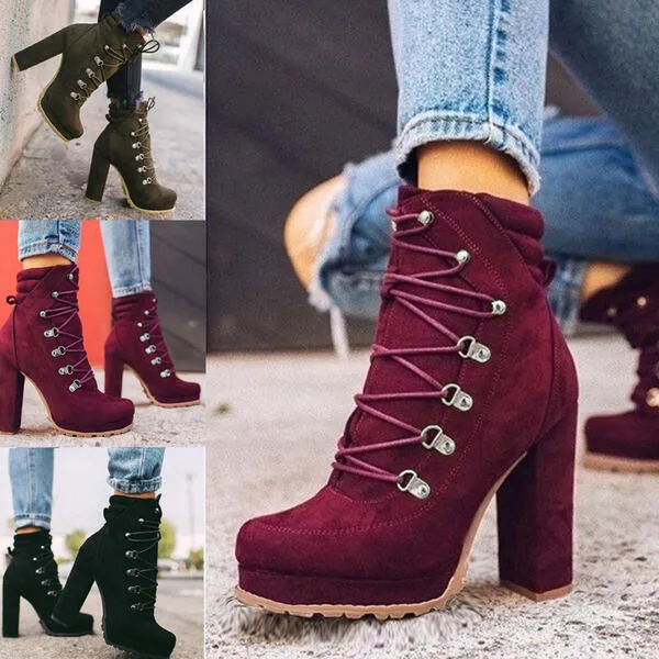 Women Platform  Ankle Boots